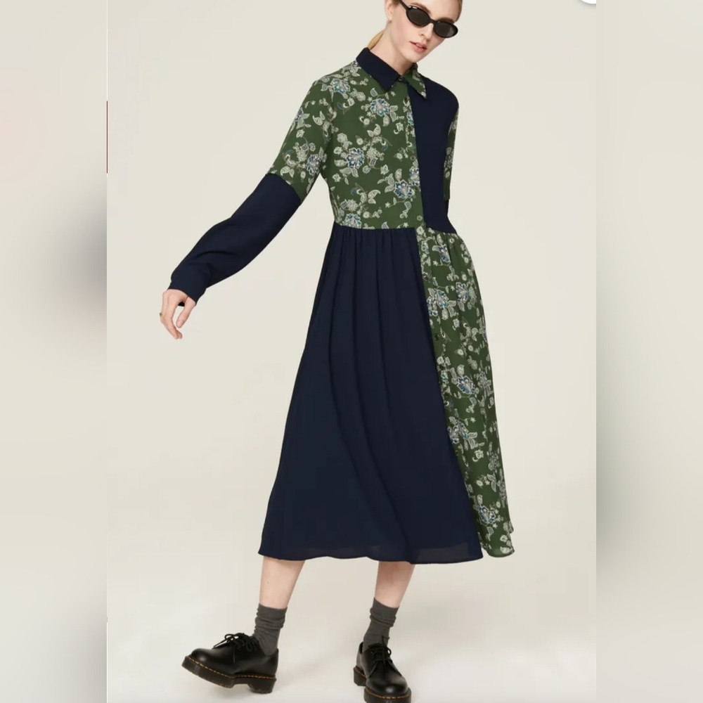 Pamela Love Green and Navy Dress